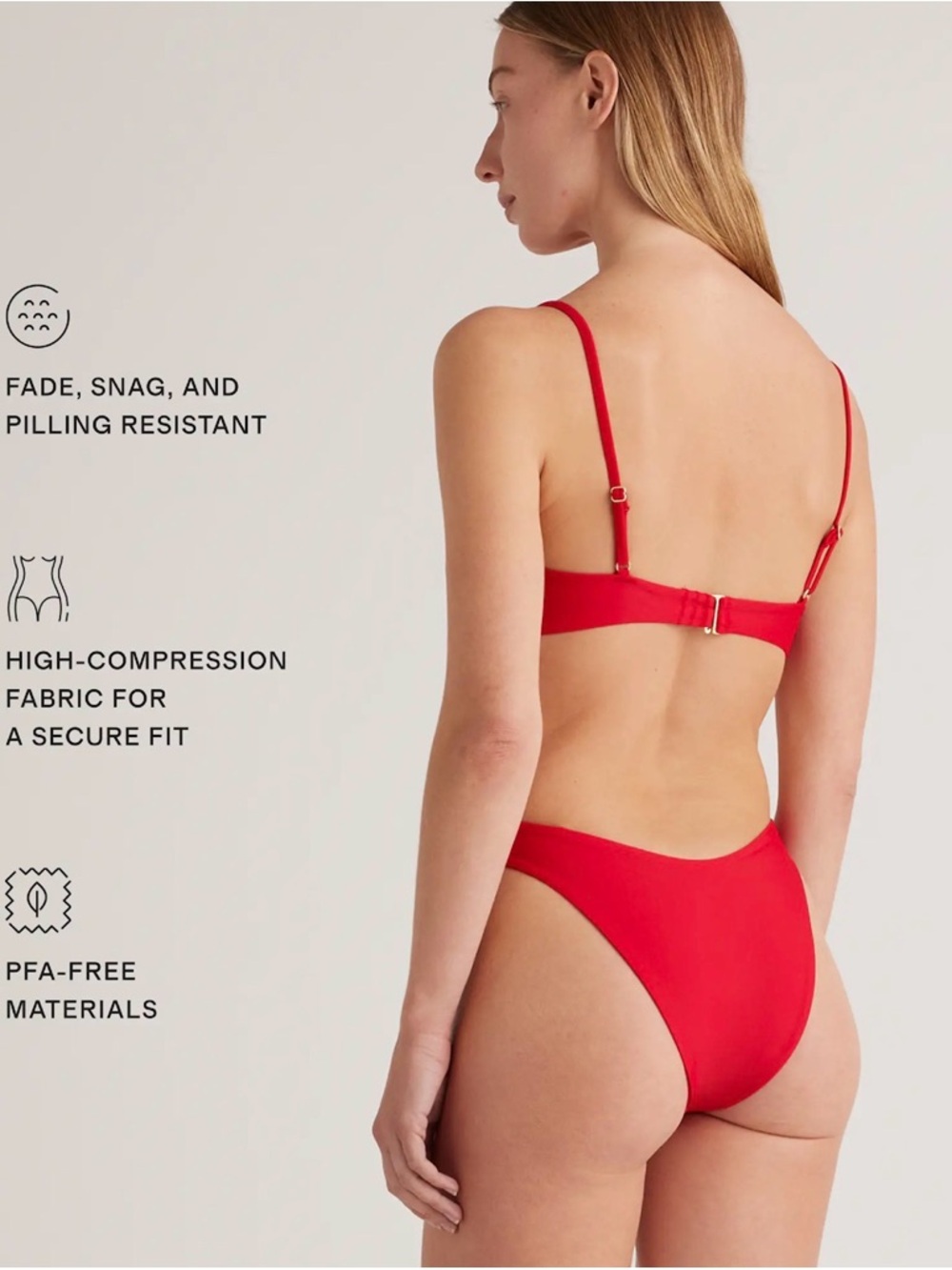 Quince Italian High-Leg Bikini Bottom | Cherry Red - Picture 3 of 6